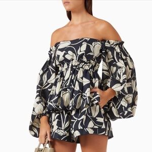 Agua by Agua Bendita Toronjil Shorts Sz XL and Jamaica Peplum Top Sz XL